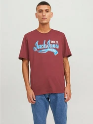 Jack & Jones T-Shirt 2-er Set Logo T-Shirt Kurzarm Basic Shirt JJELOGO (5576) Rot (5576)