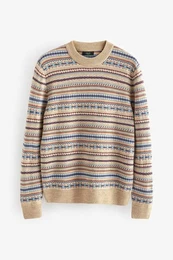 Bandeau-Bikini-Top Regular Strickpullover im Norwegermuster (1-St)