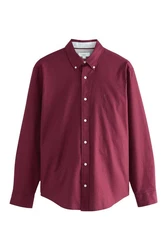 Next Langarmhemd Oxfordhemd Dunkelrot/Bordeaux/Rot