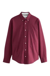 Next Langarmhemd Oxfordhemd Dunkelrot/Bordeaux/Rot