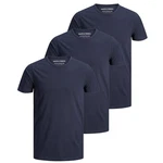 Jack & Jones T-Shirt Herren Basic (3er Pack) Dunkelblau