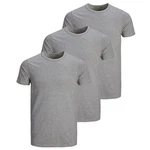 Jack & Jones T-Shirt Herren Basic (3er Pack) Grau/Hellgrau/Dunkelgrau