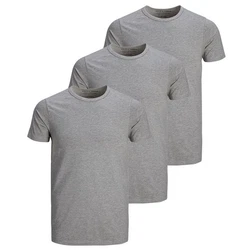 Jack & Jones T-Shirt Herren Basic (3er Pack) Grau/Hellgrau/Dunkelgrau
