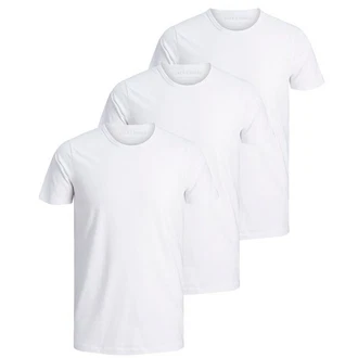 Jack & Jones T-Shirt Herren Basic (3er Pack) Weiß