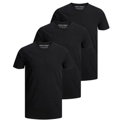 Jack & Jones T-Shirt Herren Basic (3er Pack) Schwarz/Dunkelblau/Dunkelgrau