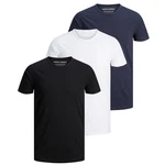 Jack & Jones T-Shirt Herren Basic (3er Pack) Dunkelblau/Weiß