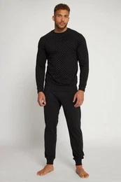 Schlafanzug Schlafanzug Bauchfit Langarmshirt lange Hose