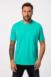 JP1880 T-Shirt Basic V-Ausschnitt Türkis/Grün