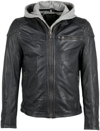 Lederjacke GMDerril SF mit Reiverschluss-Detail an der Brust