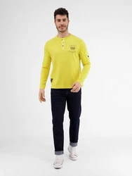 LERROS Langarmshirt mit Serafinokragen Gelb