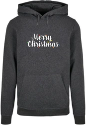 Merchcode Kapuzensweatshirt Ladies Merry Christmas Lights Box Tee Dunkelgrau/Grau/Schwarz