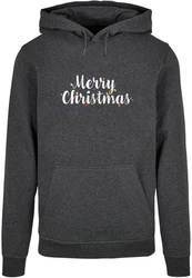 Merchcode Kapuzensweatshirt Ladies Merry Christmas Lights Box Tee Dunkelgrau/Grau/Schwarz