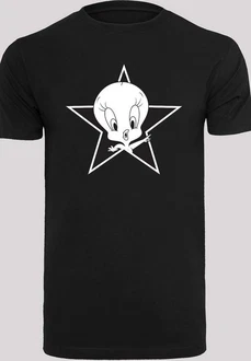 F4NT4STIC Kurzarmshirt Herren Looney Tunes Tweetie with T-Shirt Round Neck Schwarz/Weiß/Rot/Grau F4NT4STIC Kurzarmshirt Herren Looney Tunes Tweetie with T-Shirt Round Neck Schwarz/Weiß/Rot/Grau