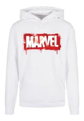 F4NT4STIC Rundhalspullover Marvel Spray Logo with Basic Hoody Weiß/Rosa