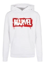 F4NT4STIC Rundhalspullover Marvel Spray Logo with Basic Hoody Weiß/Rosa