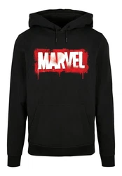 F4NT4STIC Rundhalspullover Marvel Spray Logo with Basic Hoody Schwarz