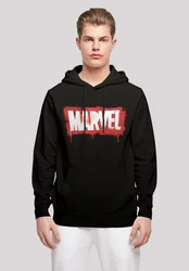 F4NT4STIC Rundhalspullover Marvel Spray Logo with Basic Hoody Schwarz