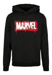F4NT4STIC Rundhalspullover Marvel Spray Logo with Basic Hoody Schwarz