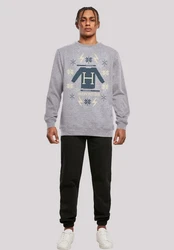 F4NT4STIC Rundhalspullover Harry-Potter-Christmas-Knit Grau/Silber/Hellgrau