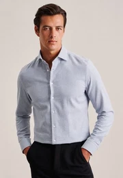 Flanellhemd Slim Slim Langarm Kentkragen Karo