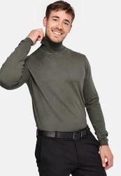 Jeff Strickpullover Malcolm Dunkelgrün/Khaki