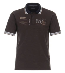 CASAMODA T-Shirt Polo-Shirt Dunkelbraun/Braun/Grau/Khaki