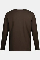 JP1880 Henley Basic Shirt Langarm Knopfleiste Dunkelbraun/Khaki/Braun/Dunkelrot/Dunkelgrün/Grau