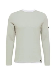 Key Largo Rundhalspullover Sweatshirt STEFANO grau/wei