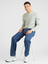Key Largo Rundhalspullover Sweatshirt STEFANO grau/wei