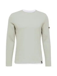 Key Largo Rundhalspullover Sweatshirt STEFANO grau/wei