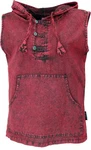Guru-Shop Tanktop mit Kapuze Herren-Pullover Rot/Dunkelrot