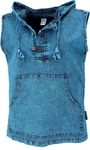 Guru-Shop Tanktop mit Kapuze Herren-Pullover Blau/Türkis