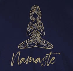 Shirtracer Rundhalsshirt Namaste Yoga Meditation Mandala Yoga Dunkelblau/Blau/Fliederfarben