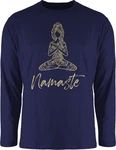 Shirtracer Rundhalsshirt Namaste Yoga Meditation Mandala Yoga Dunkelblau/Blau/Fliederfarben