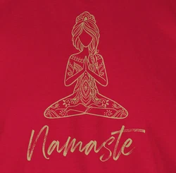 Shirtracer Rundhalsshirt Namaste Yoga Meditation Mandala Yoga Dunkelrot/Rosa/Rot