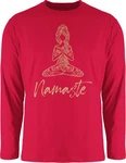 Shirtracer Rundhalsshirt Namaste Yoga Meditation Mandala Yoga Dunkelrot/Rosa/Rot