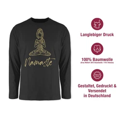 Shirtracer Rundhalsshirt Namaste Yoga Meditation Mandala Yoga Dunkelgrau/Grün/Beige/Schwarz/Braun/Grau/Dunkelgrün