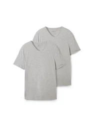 TOM TAILOR Denim T-Shirt im Doppelpack Grau/Hellgrau