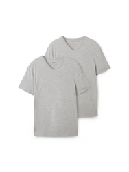 TOM TAILOR Denim T-Shirt im Doppelpack Grau/Hellgrau