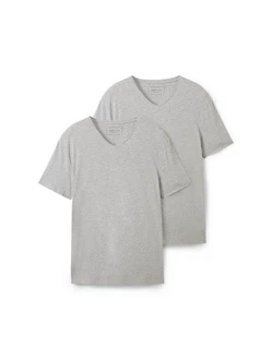 TOM TAILOR Denim T-Shirt im Doppelpack Grau/Hellgrau