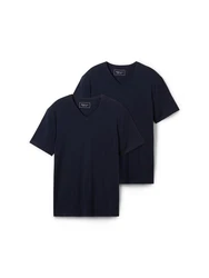 TOM TAILOR Denim T-Shirt im Doppelpack Dunkelblau
