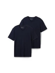 TOM TAILOR Denim T-Shirt im Doppelpack Dunkelblau