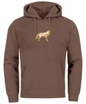 Neverless Hoodie Herren Polygon Wolf Geometrie Motiv Braun