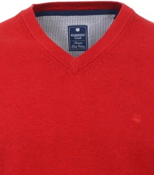 Redmond V-Ausschnitt Pullover Rot/Dunkelrot