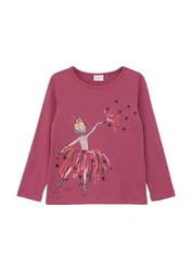 s.Oliver Langarmhemd T-Shirt Rosa/Lila/Braun