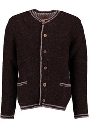 OS-Trachten Strickjacke Fudei Dunkelrot/Bordeaux/Braun/Dunkelbraun