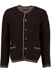 OS-Trachten Strickjacke Fudei Dunkelrot/Bordeaux/Braun/Dunkelbraun
