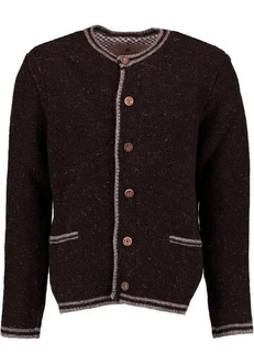 OS-Trachten Strickjacke Fudei Dunkelrot/Bordeaux/Braun/Dunkelbraun