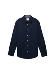 TOM TAILOR Hemd Langarmhemd STRETCH POPLIN Dunkelblau