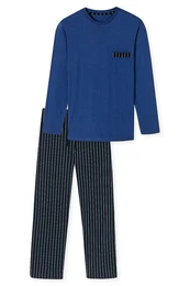 Pyjama Comfort Nightwear (2 tlg) Herren Schlafanzug mit Bndchen - reine Baumwolle - auch Langgren